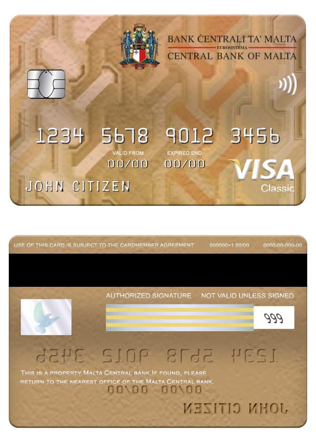 Malta Central Bank visa classic card